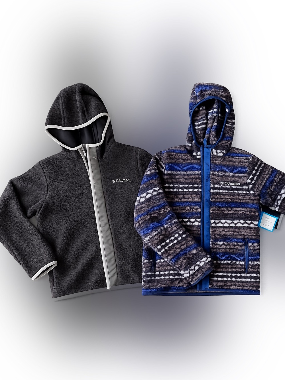 Columbia Kids' Blue & Gray Hooded Fleece Jacket nwt 10-12